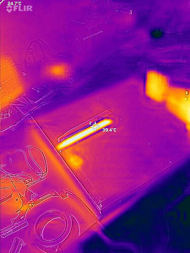 Platform with masking tape strip for thermal measurement