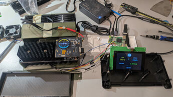 POP-FD1 test setup, Standby screen shown